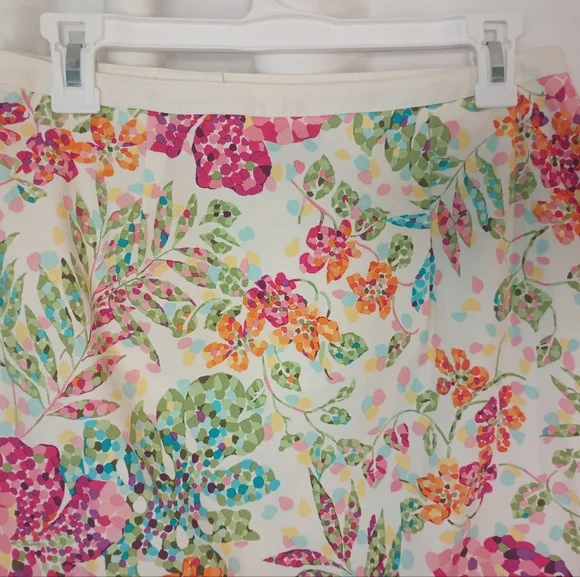Talbots Bright Multicolor Floral Print Skirt Womens Size 6 A Line Knee Length - Picture 5 of 11